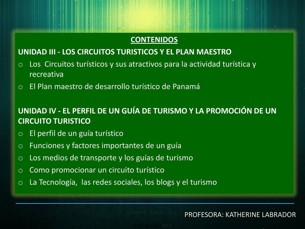 UNIDAD III - LOS CIRCUITOS TURISTICOS Y EL PLAN MAESTRO