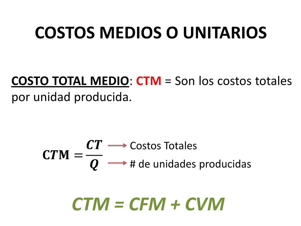 Son la sumatoria de los Costos Fijos más los costos variables.