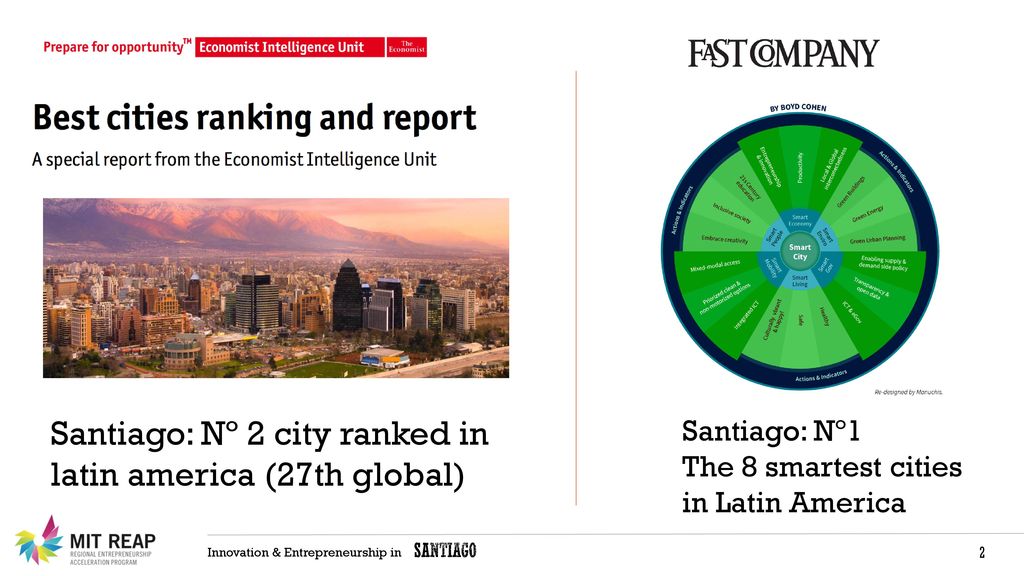 Santiago: Nº 2 city ranked in latin america (27th global)