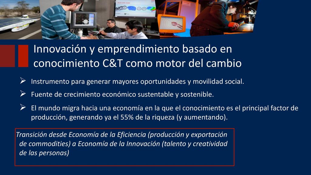 Innovación y emprendimiento basado en conocimiento C&T como motor del cambio