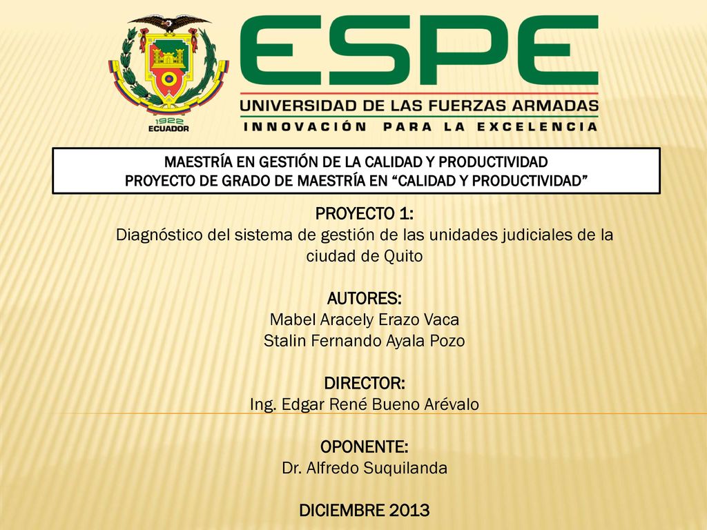 PROYECTO DE GRADO DE MAESTRÍA EN CALIDAD Y PRODUCTIVIDAD