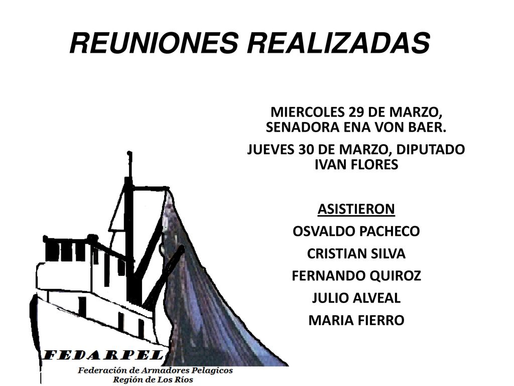 REUNIONES REALIZADAS MIERCOLES 29 DE MARZO, SENADORA ENA VON BAER.