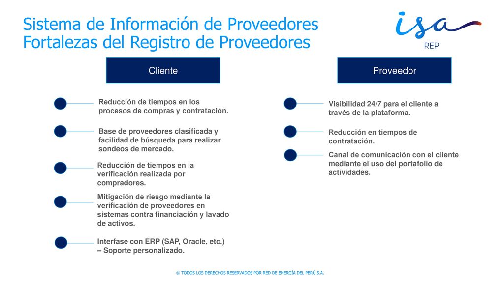 Sistema de Información de Proveedores Fortalezas del Registro de Proveedores