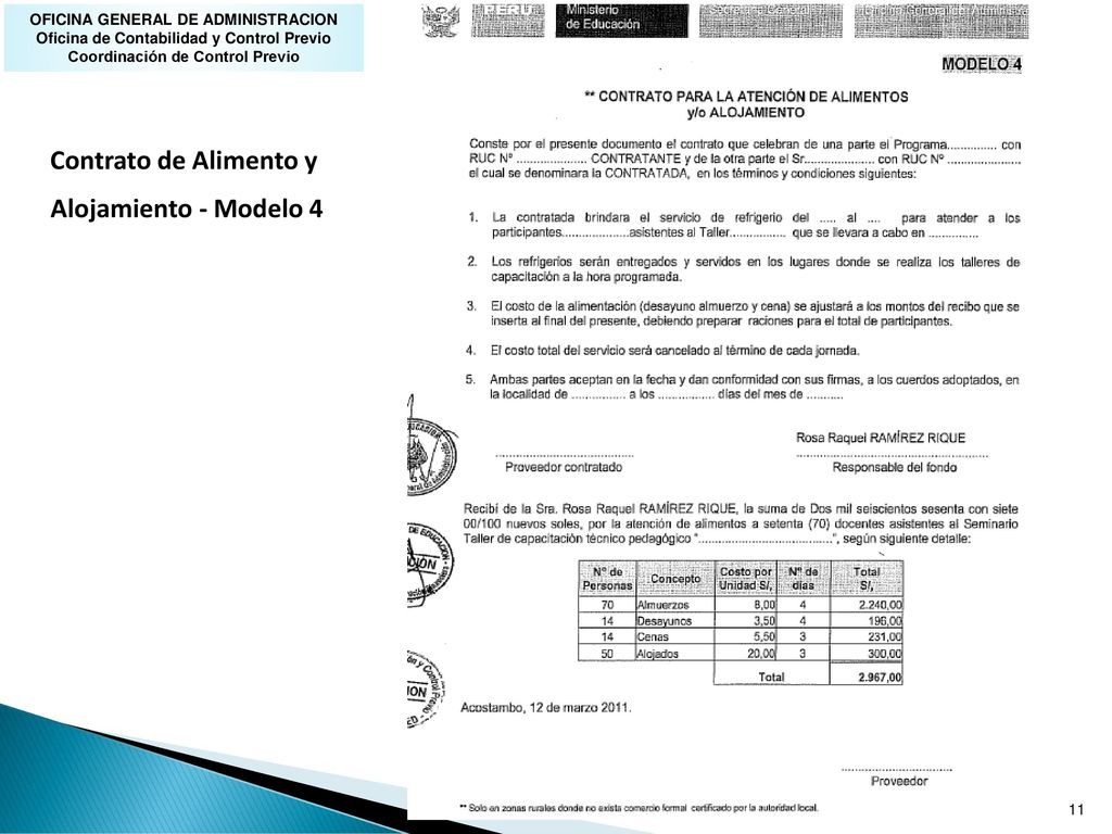 Contrato de Alimento y Alojamiento - Modelo 4