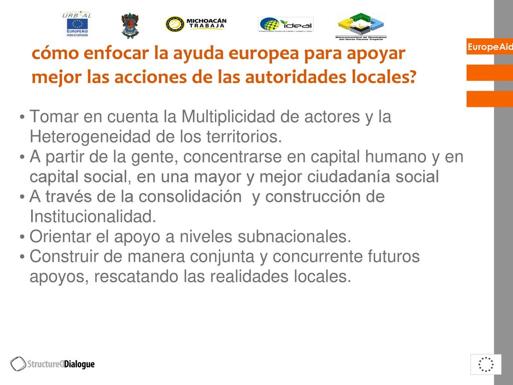 cómo enfocar la ayuda europea para apoyar mejor las acciones de las autoridades locales