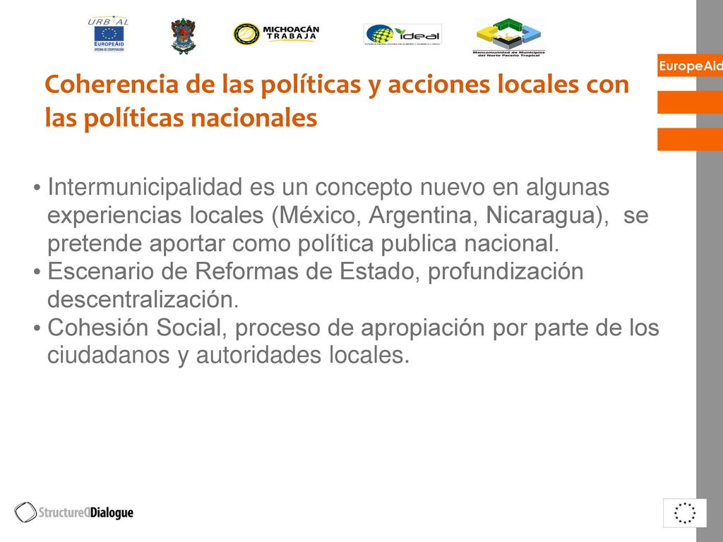 Coherencia de las políticas y acciones locales con las políticas nacionales