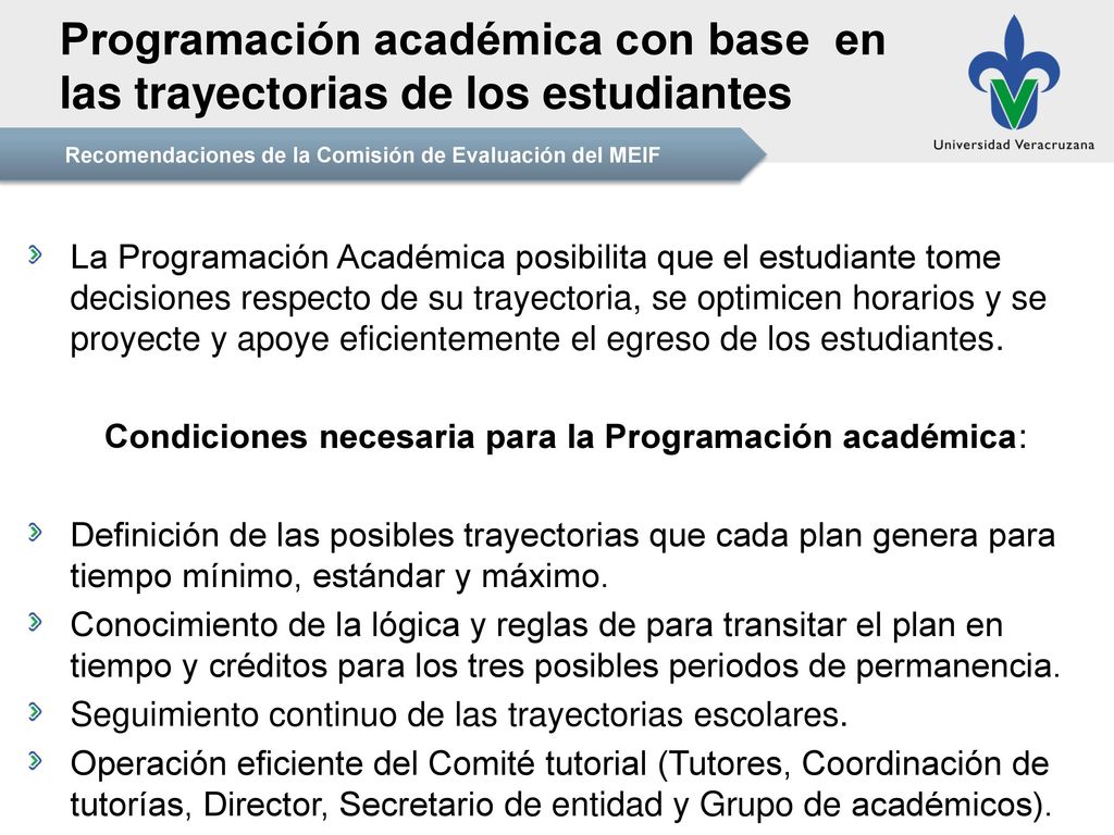 Programación académica con base en las trayectorias de los estudiantes