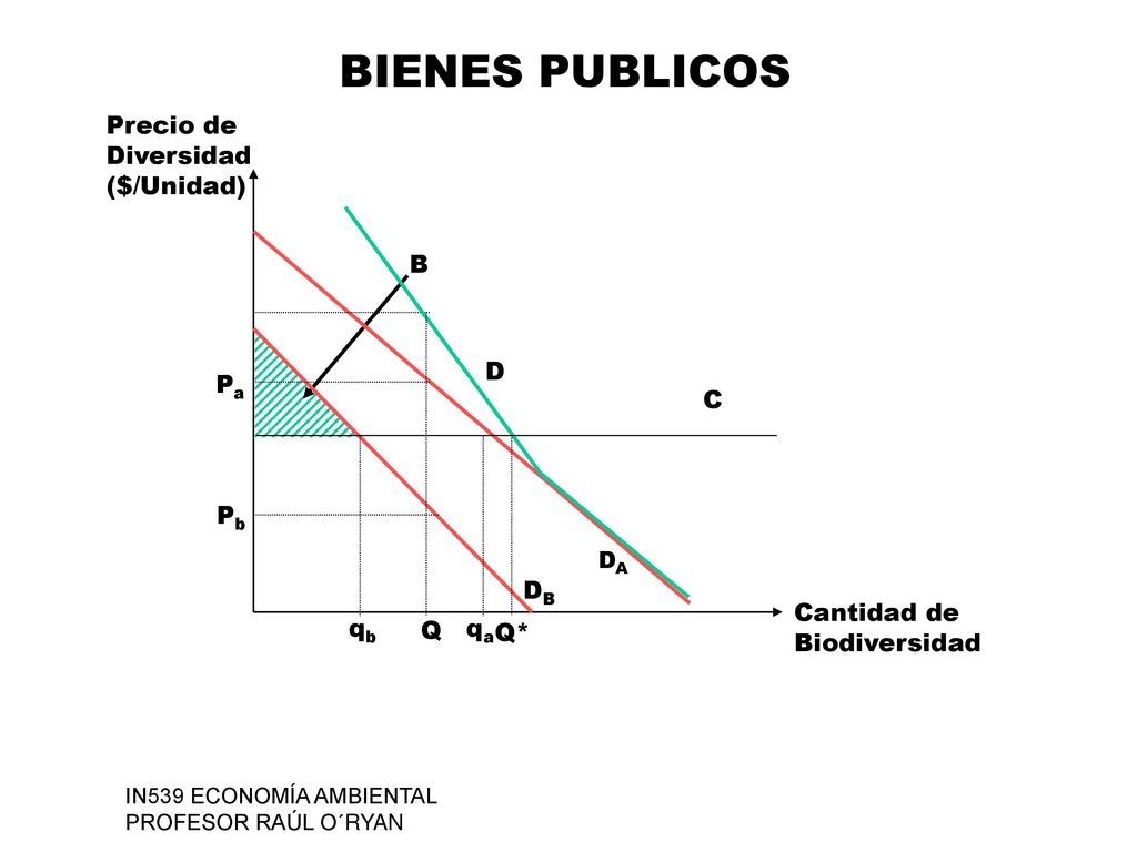 BIENES PUBLICOS B qa qb Cantidad de Biodiversidad DB Precio de