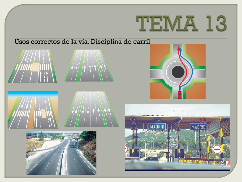 TEMA 13 Usos correctos de la vía. Disciplina de carril