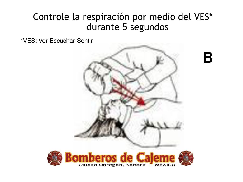 Controle la respiración por medio del VES* durante 5 segundos