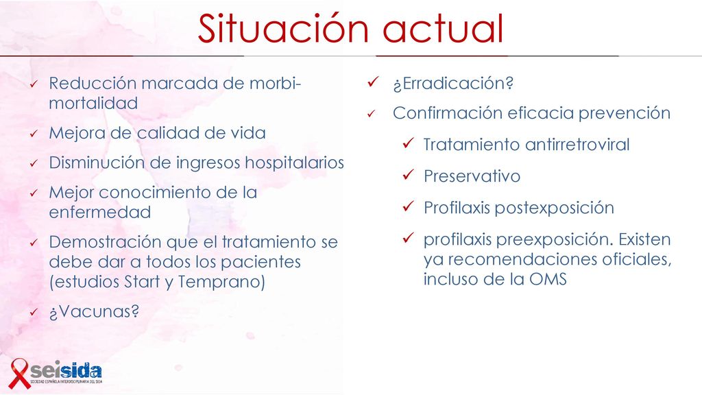 Situación actual Reducción marcada de morbi- mortalidad