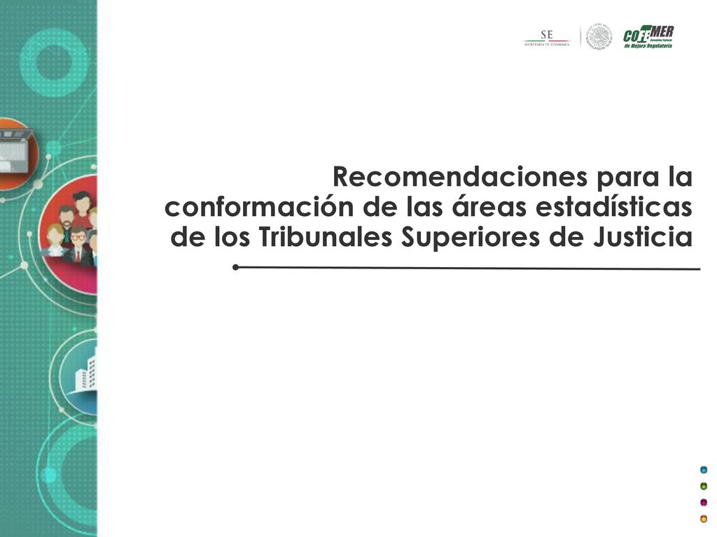 Recomendaciones para la conformación de las áreas estadísticas de los Tribunales Superiores de Justicia