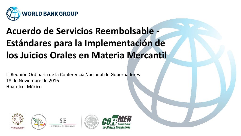 Acuerdo de Servicios Reembolsable - Estándares para la Implementación de los Juicios Orales en Materia Mercantil