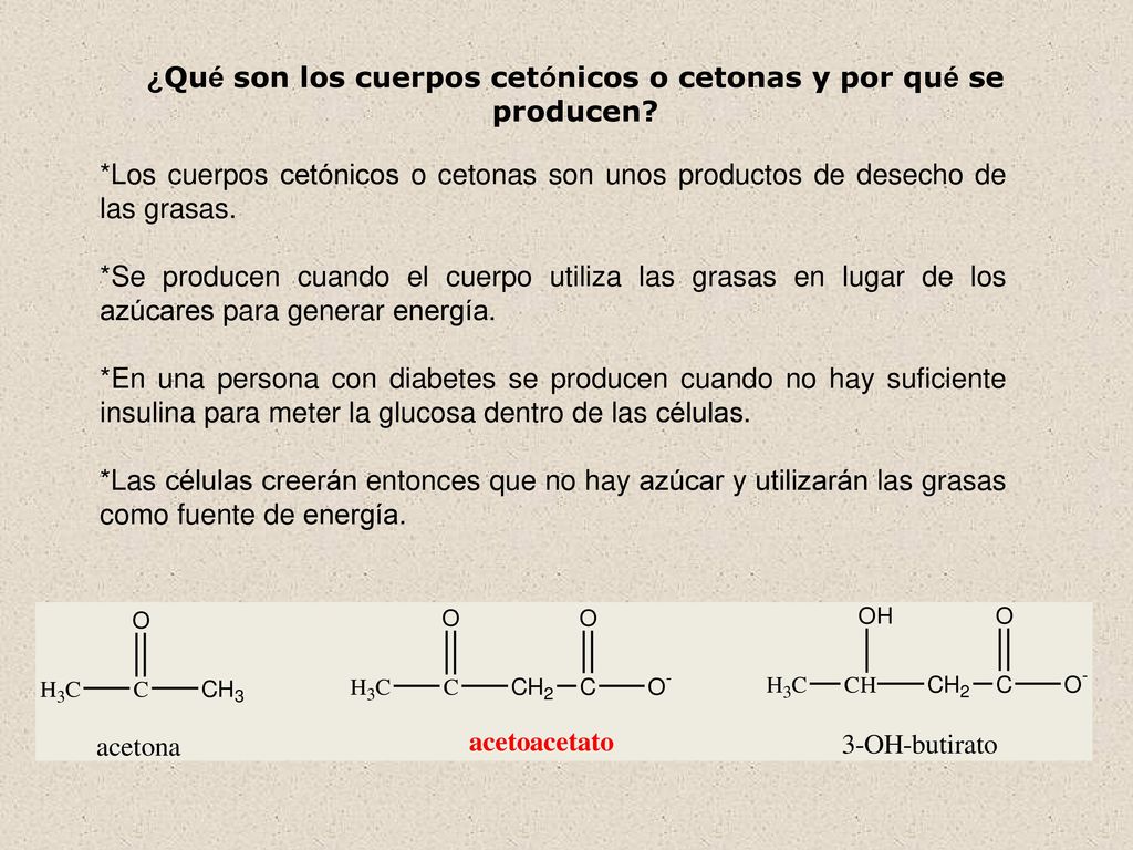 ¿Qué son los cuerpos cetónicos o cetonas y por qué se producen