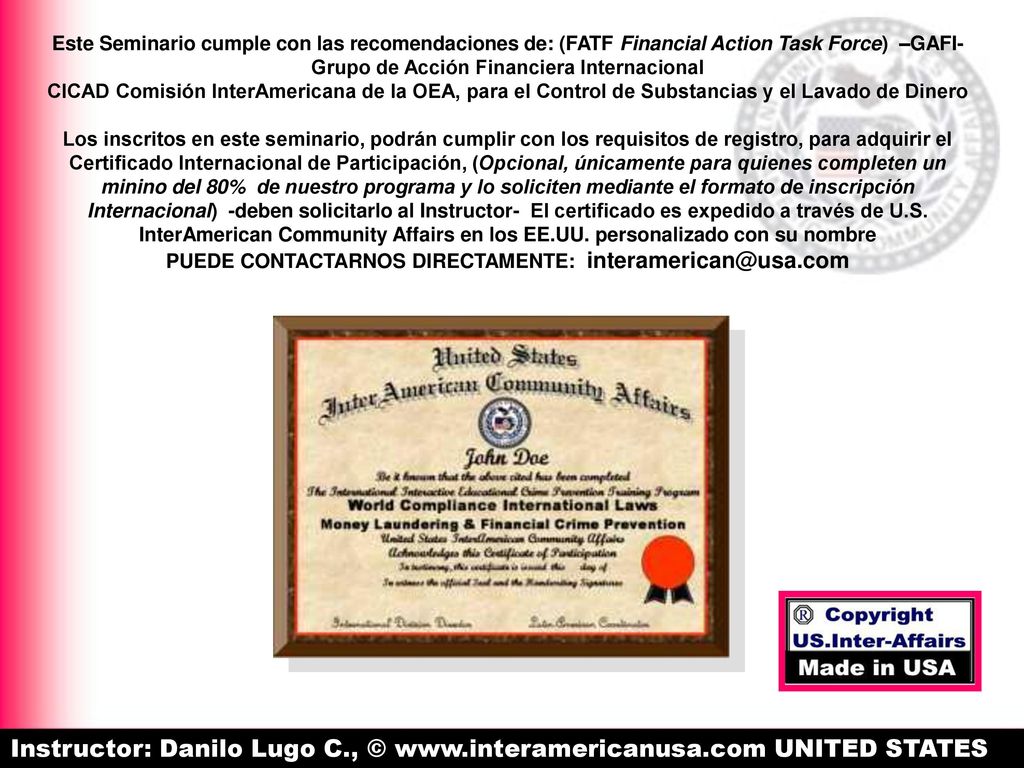 Instructor: Danilo Lugo C., ©   UNITED STATES