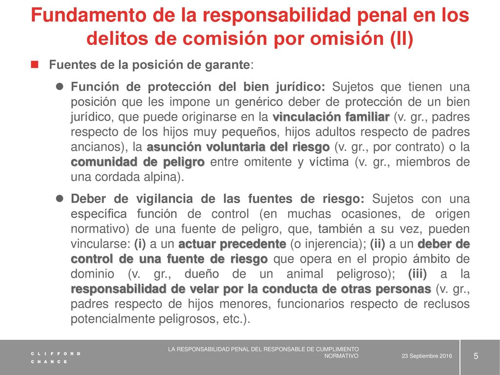 Fundamento de la responsabilidad penal en los delitos de comisión por omisión (II)