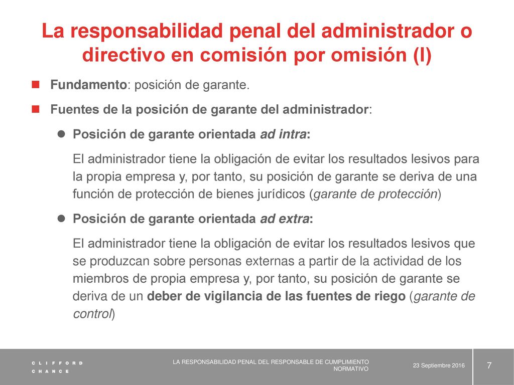 La responsabilidad penal del administrador o directivo en comisión por omisión (I)