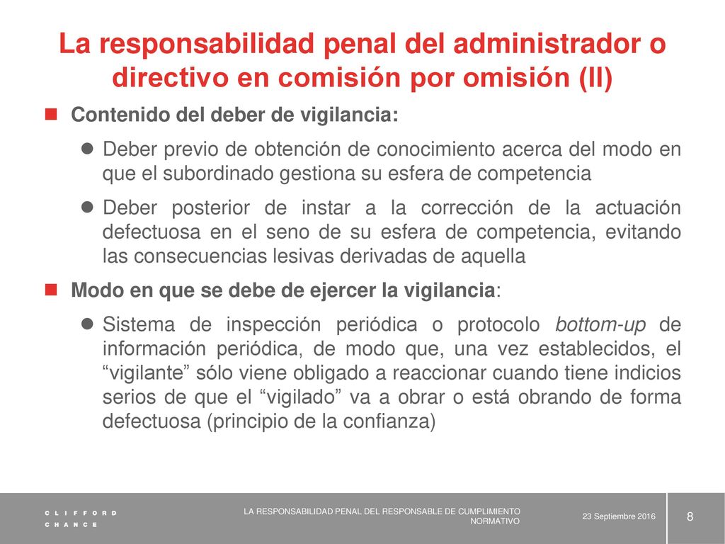 La responsabilidad penal del administrador o directivo en comisión por omisión (II)