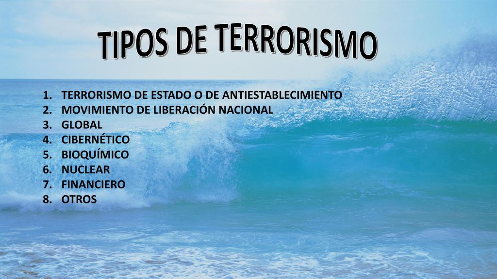 TIPOS DE TERRORISMO TERRORISMO DE ESTADO O DE ANTIESTABLECIMIENTO