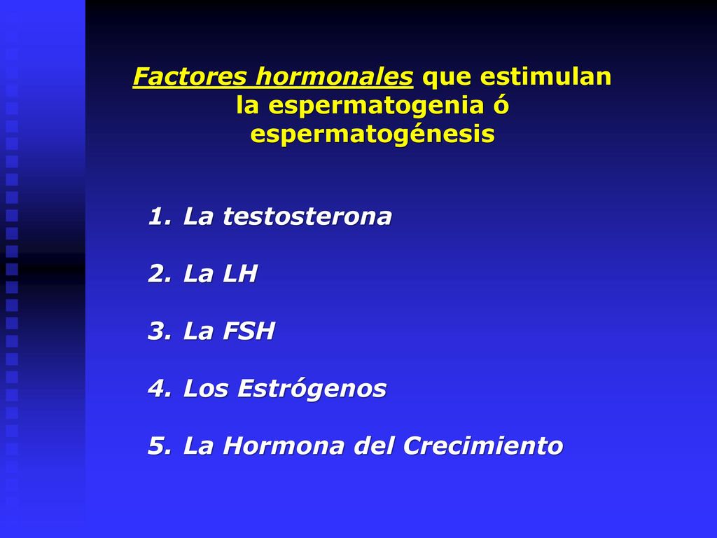 Factores hormonales que estimulan la espermatogenia ó espermatogénesis