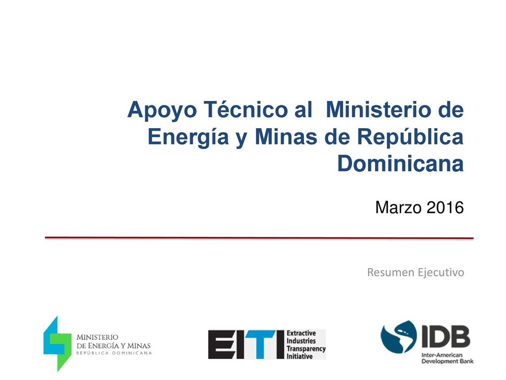Apoyo Técnico al Ministerio de Energía y Minas de República Dominicana