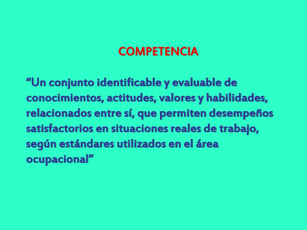 COMPETENCIA Combinación dinámica de atributos (conocimiento y su aplicación, destrezas y actitudes)