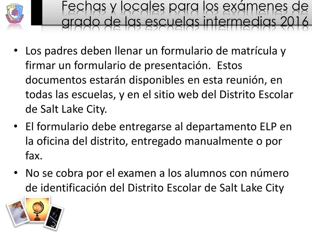 Fechas y locales para los exámenes de grado de las escuelas intermedias 2016