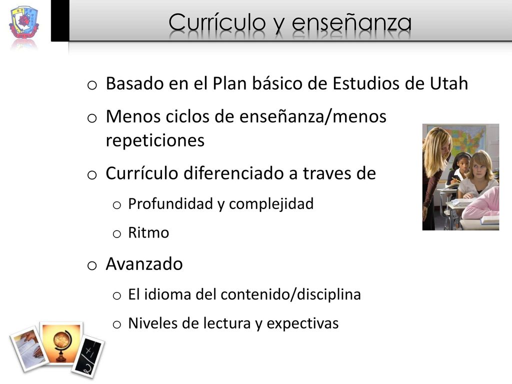 Currículo y enseñanza Basado en el Plan básico de Estudios de Utah