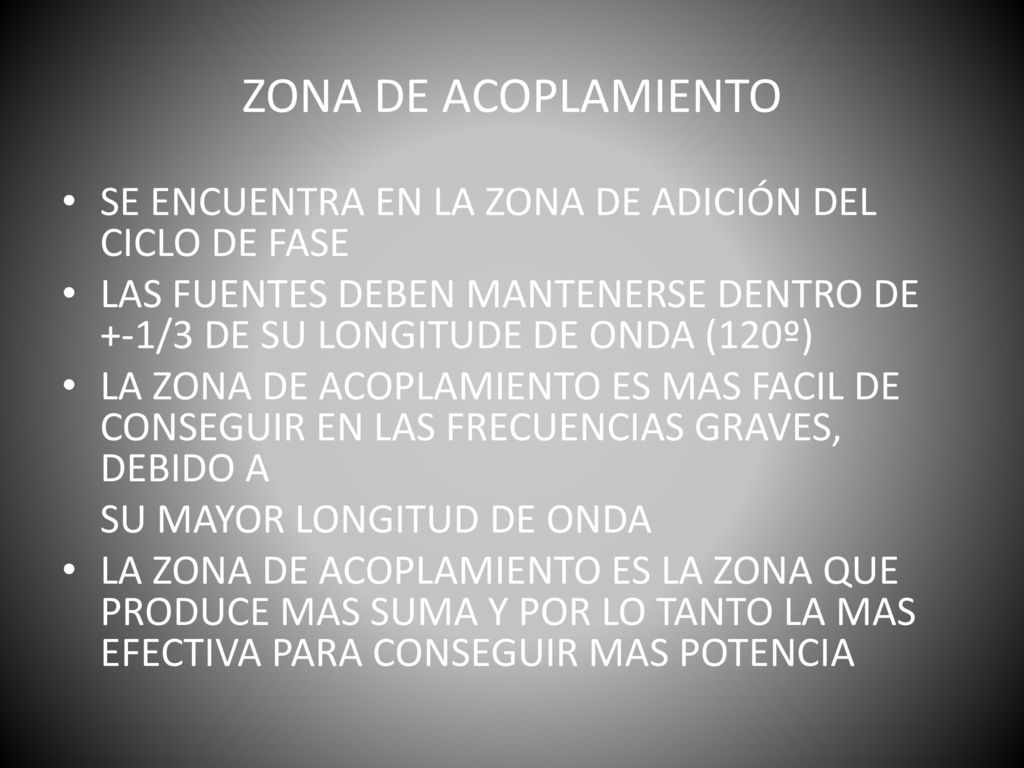 ZONA DE ACOPLAMIENTO SE ENCUENTRA EN LA ZONA DE ADICIÓN DEL CICLO DE FASE.