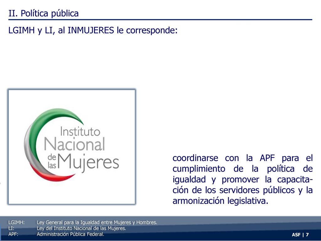 LGIMH y LI, al INMUJERES le corresponde: