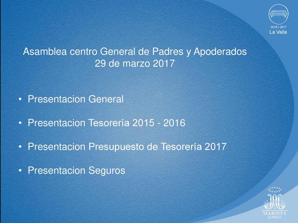 Asamblea centro General de Padres y Apoderados 29 de marzo 2017