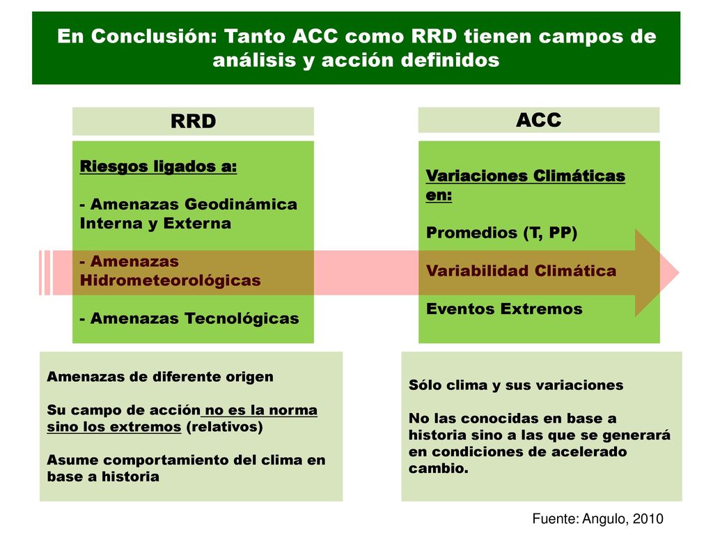 En Conclusión: Tanto ACC como RRD tienen campos de análisis y acción definidos