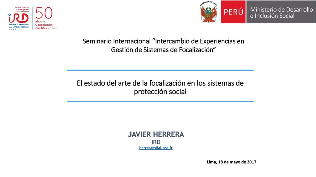 Seminario Internacional Intercambio de Experiencias en Gestión de Sistemas de Focalización