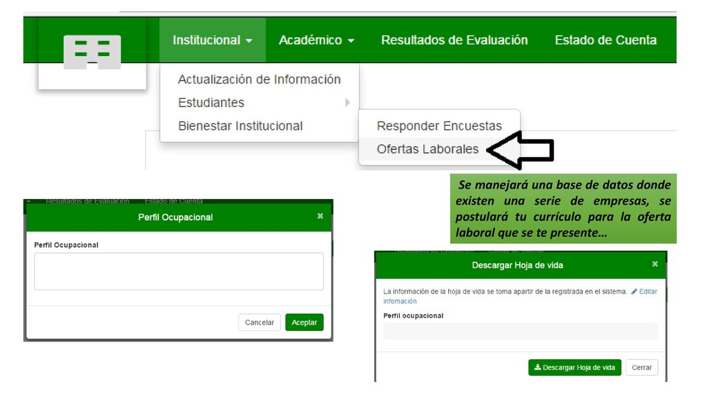 Se manejará una base de datos donde existen una serie de empresas, se postulará tu currículo para la oferta laboral que se te presente…