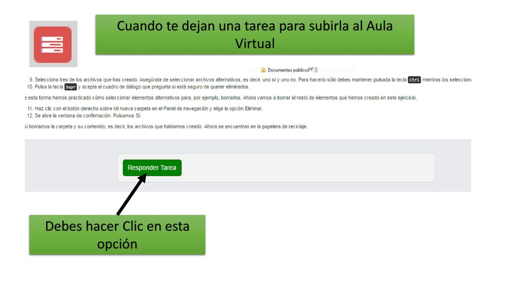 Cuando te dejan una tarea para subirla al Aula Virtual