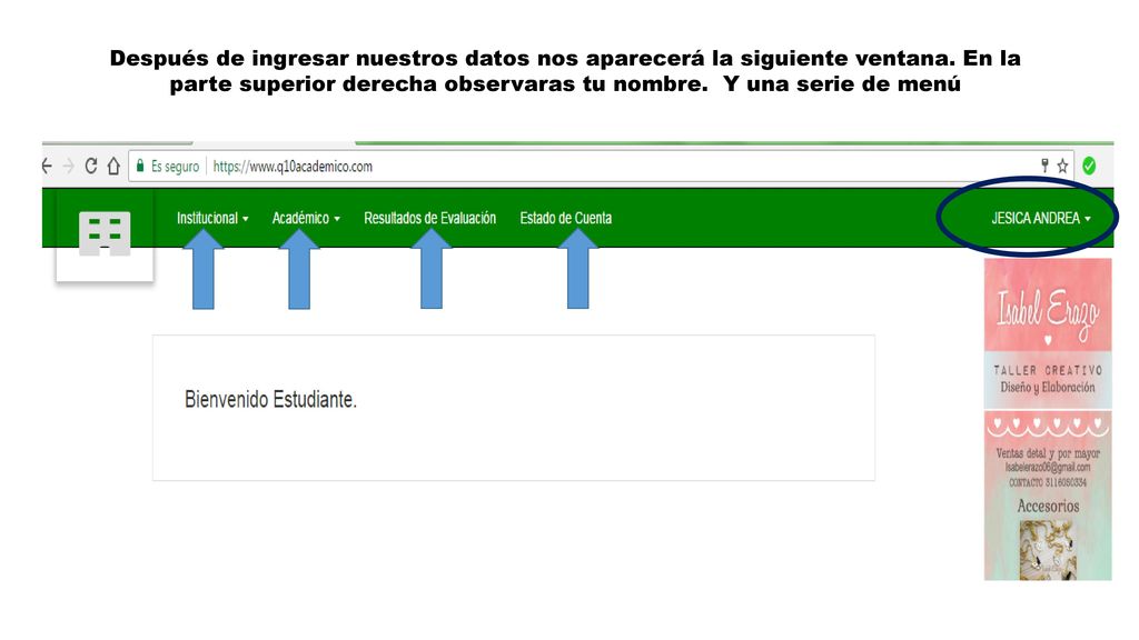 Después de ingresar nuestros datos nos aparecerá la siguiente ventana