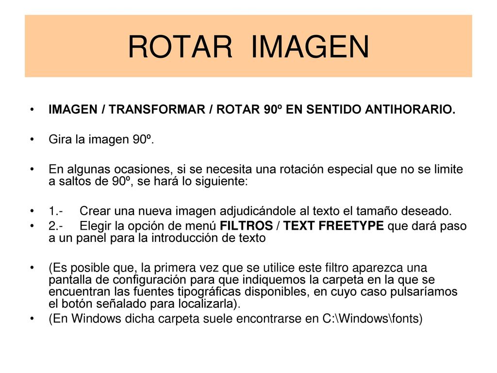 ROTAR IMAGEN IMAGEN / TRANSFORMAR / ROTAR 90º EN SENTIDO ANTIHORARIO.