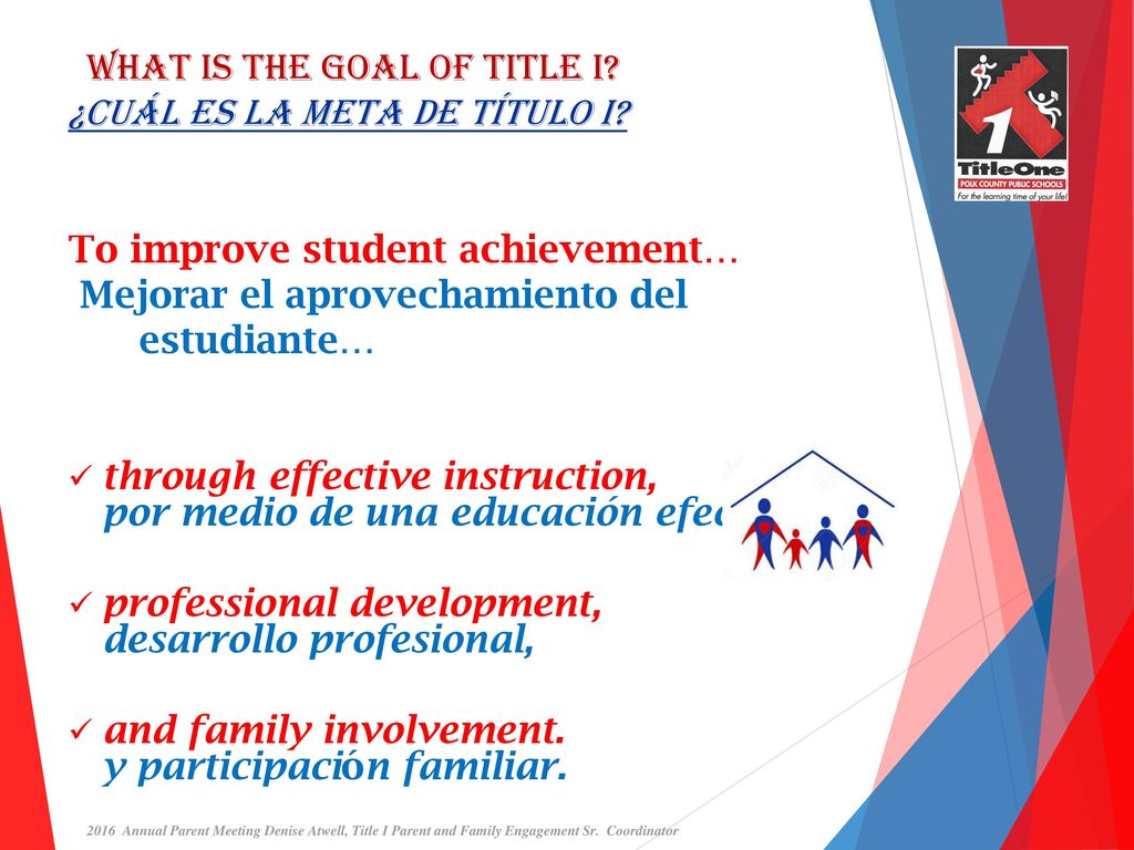 What is the Goal of Title I ¿Cuál es la Meta de Título I