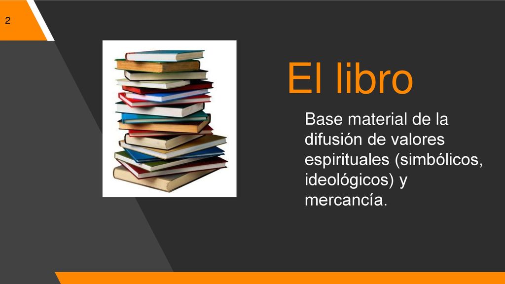 El libro Base material de la difusión de valores espirituales (simbólicos, ideológicos) y mercancía.