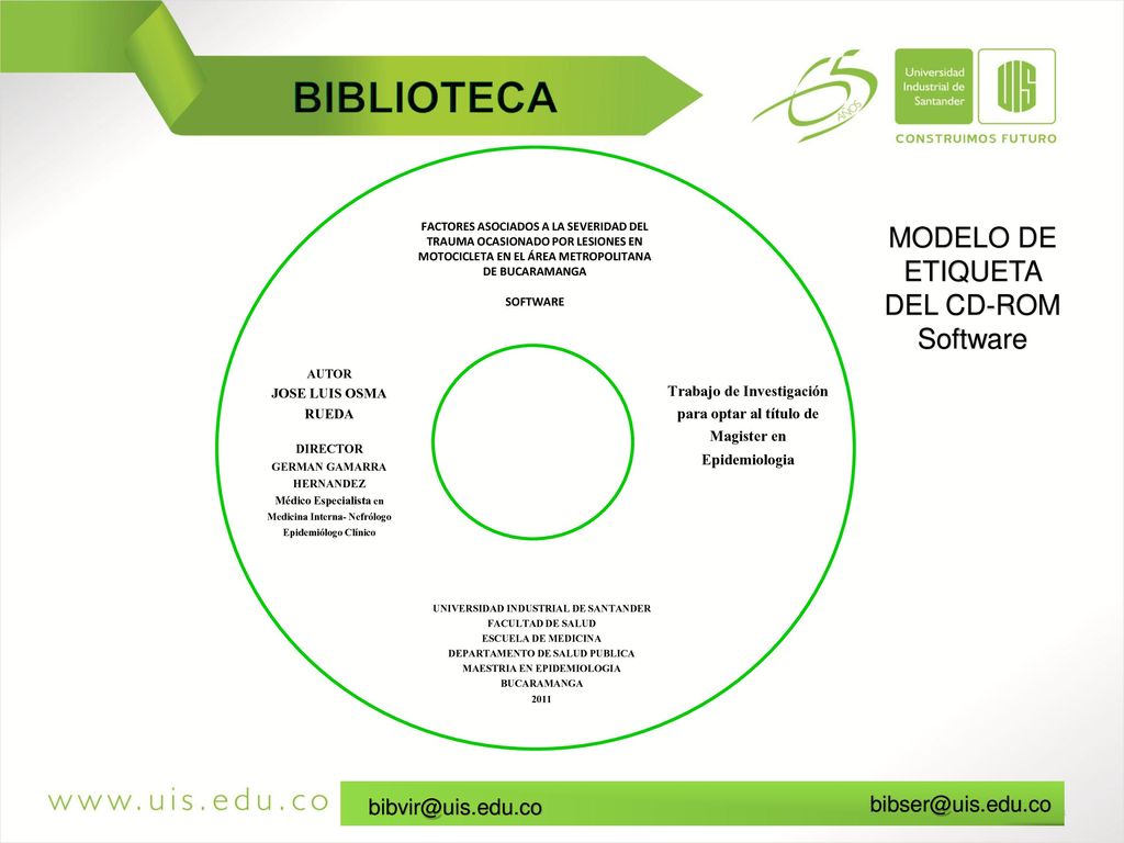 BIBLIOTECA MODELO DE ETIQUETA DEL CD-ROM Software