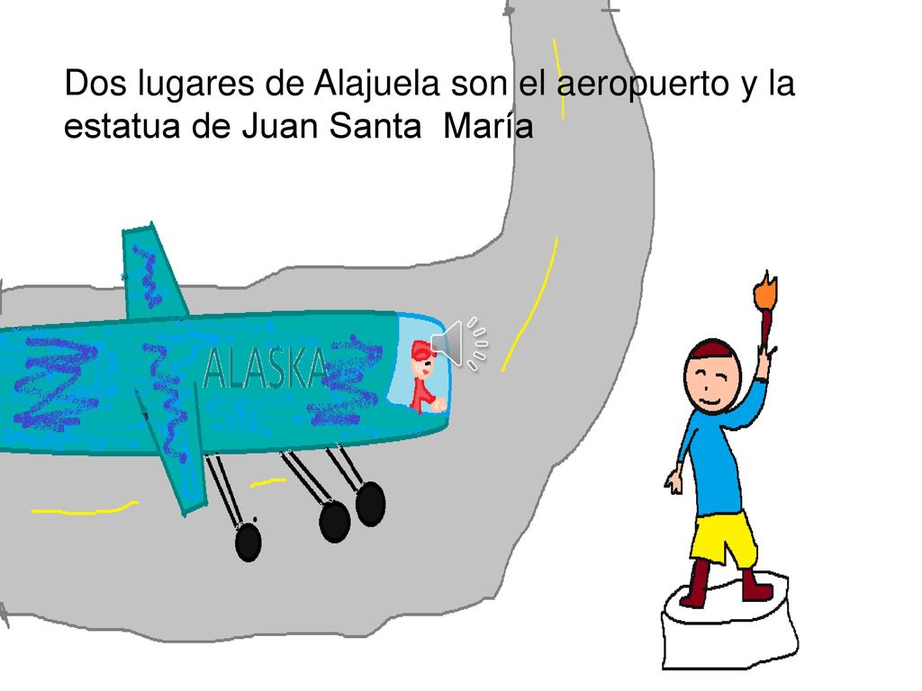 Dos lugares de Alajuela son el aeropuerto y la estatua de Juan Santa María