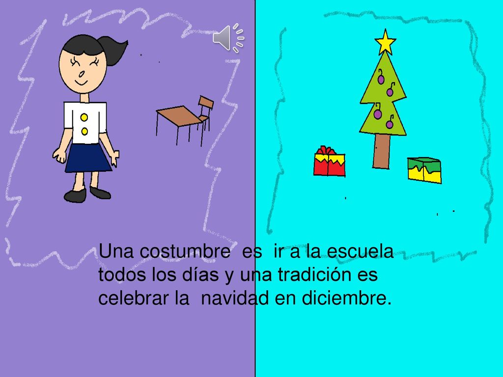 ¿Qué pasa aquí Ir a la escuela Celebrar la navidad