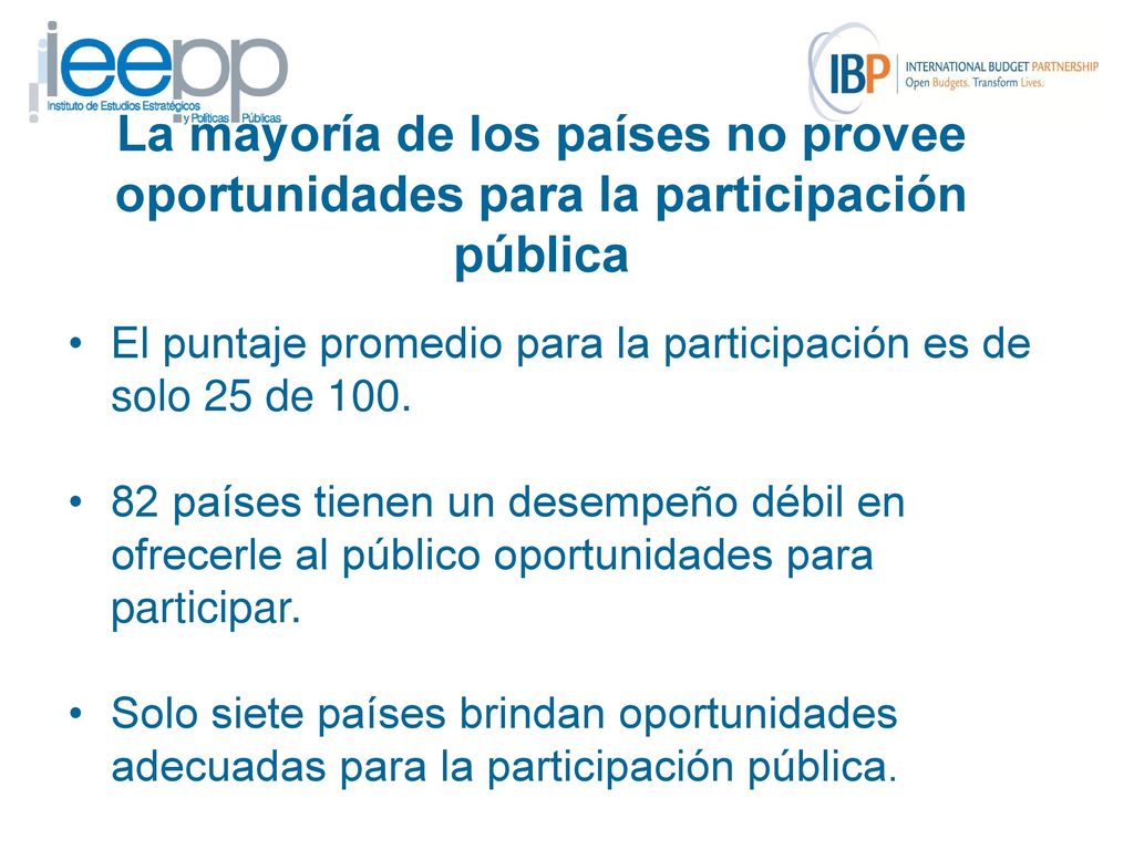 La mayoría de los países no provee oportunidades para la participación pública