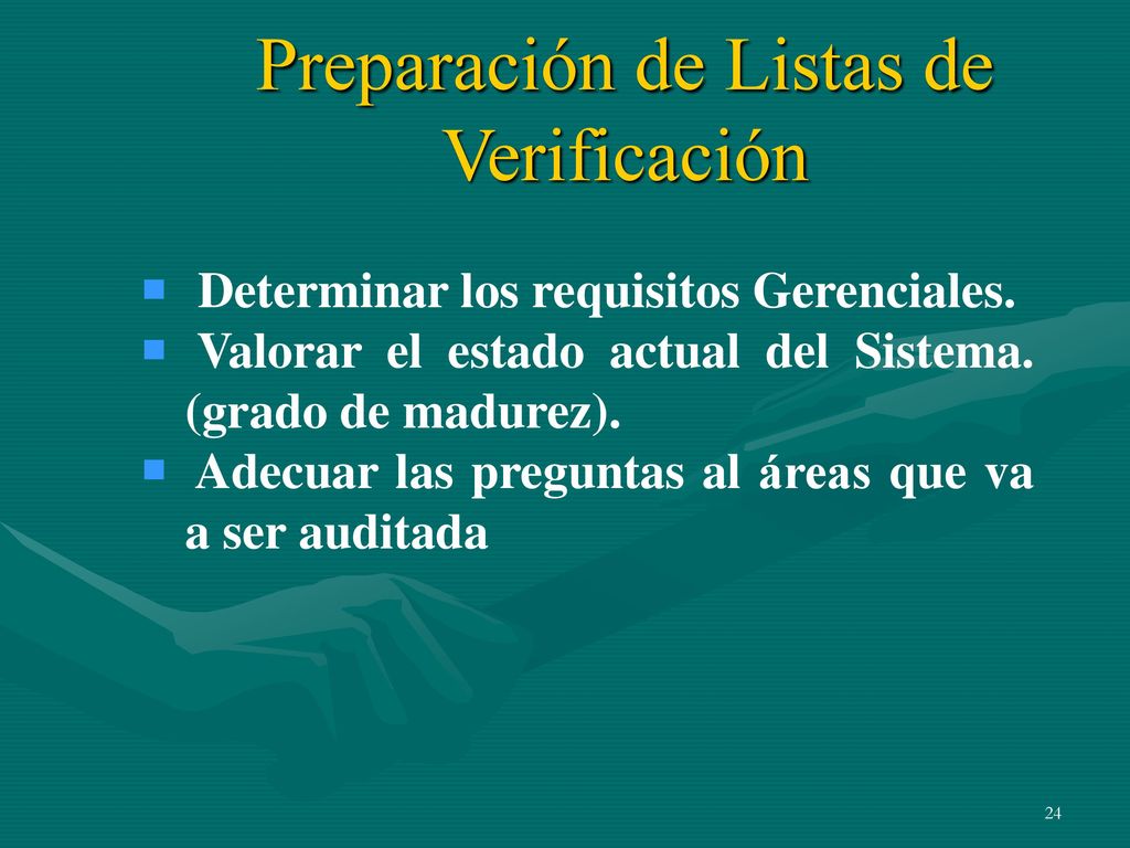 Preparación de Listas de Verificación