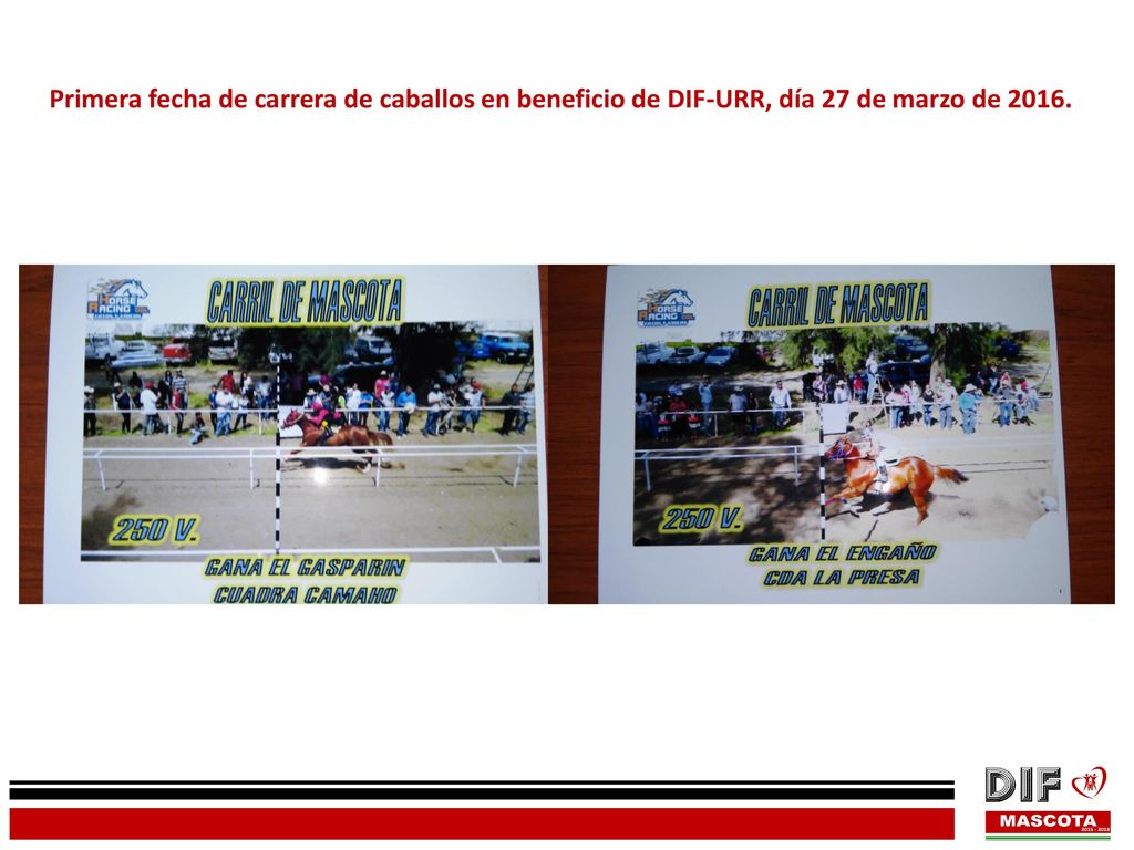 Primera fecha de carrera de caballos en beneficio de DIF-URR, día 27 de marzo de 2016.