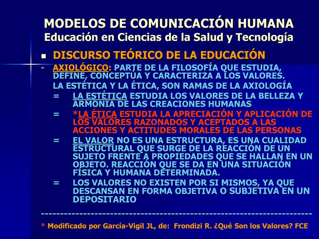 MODELOS DE COMUNICACIÓN HUMANA Educación en Ciencias de la Salud y Tecnología