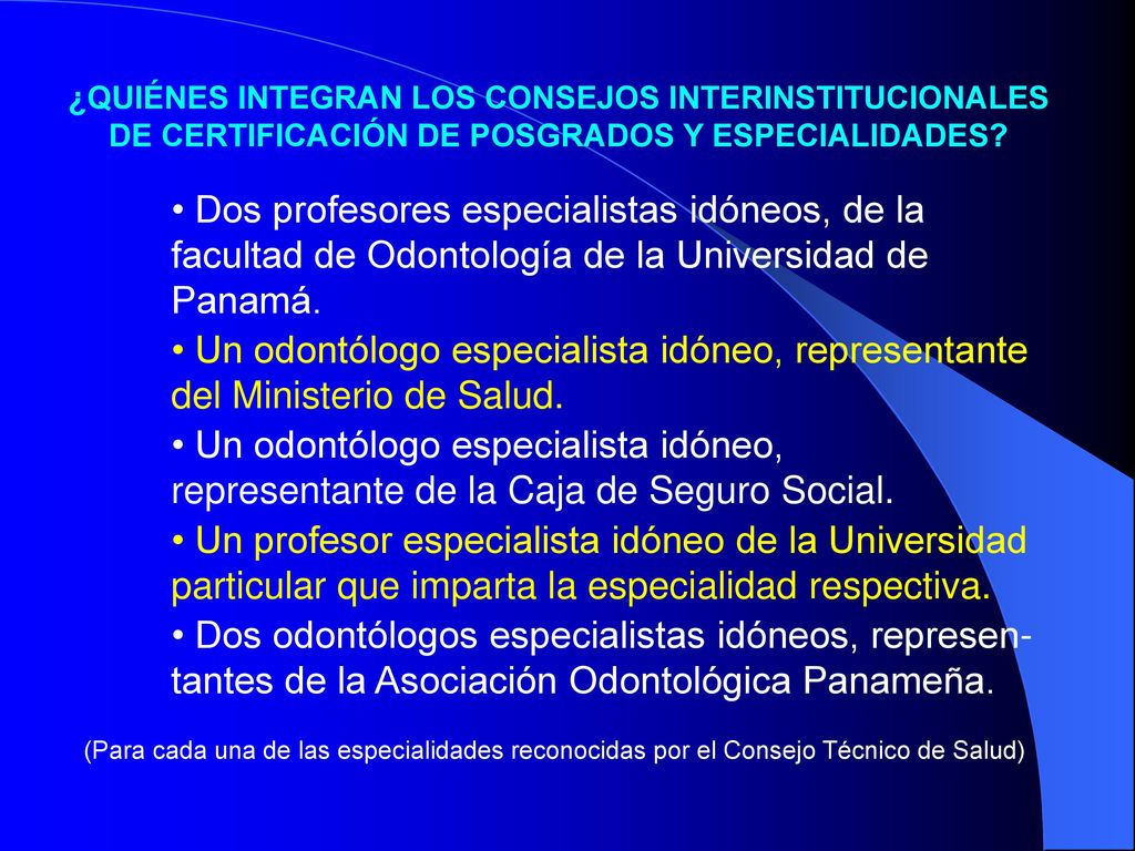Dos profesores especialistas idóneos, de la