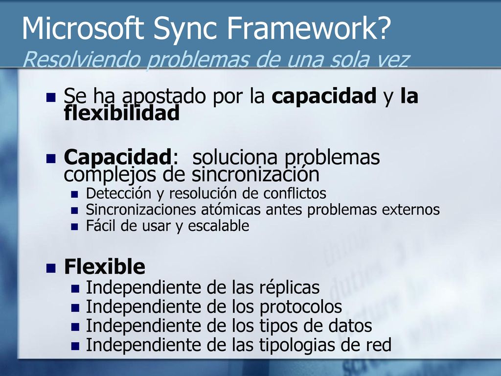 Microsoft Sync Framework Resolviendo problemas de una sola vez