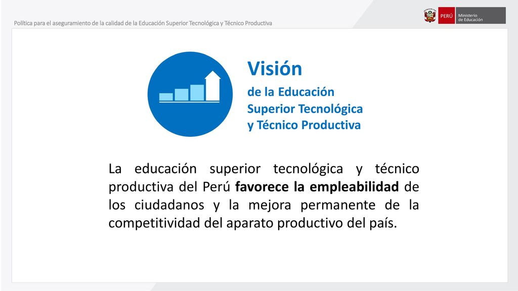 Política para el aseguramiento de la calidad de la Educación Superior Tecnológica y Técnico Productiva