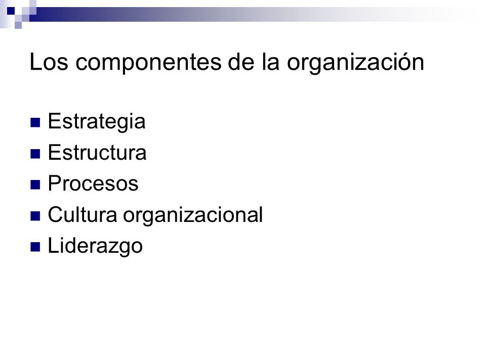 Los componentes de la organización